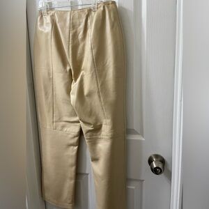 Hugo Buscati Beige Leather Pants Vintage